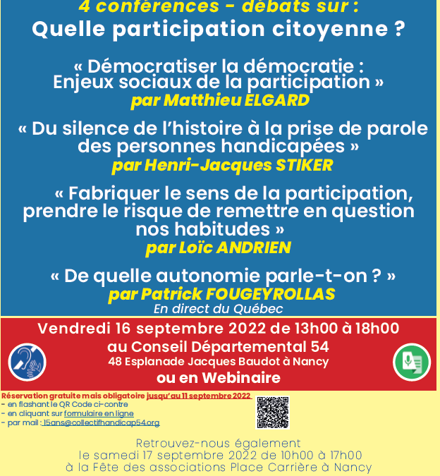 Conférences débats sur le thème « Quelle participation citoyenne ? »
