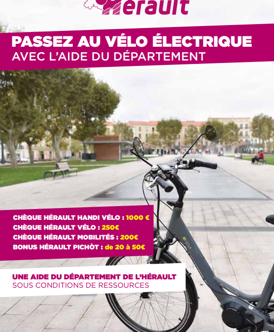 Une aide à l’achat de vélos électriques pour tous dans l’Hérault !